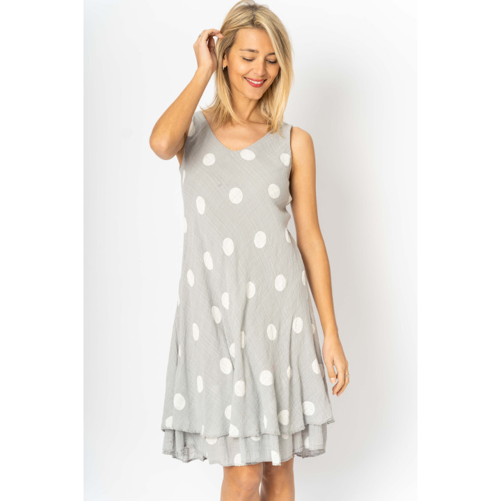 Polka Dot Sleeveless Dress