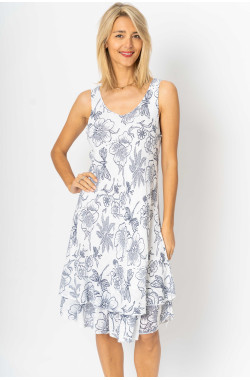 Sleeveless New Flower Print Dress