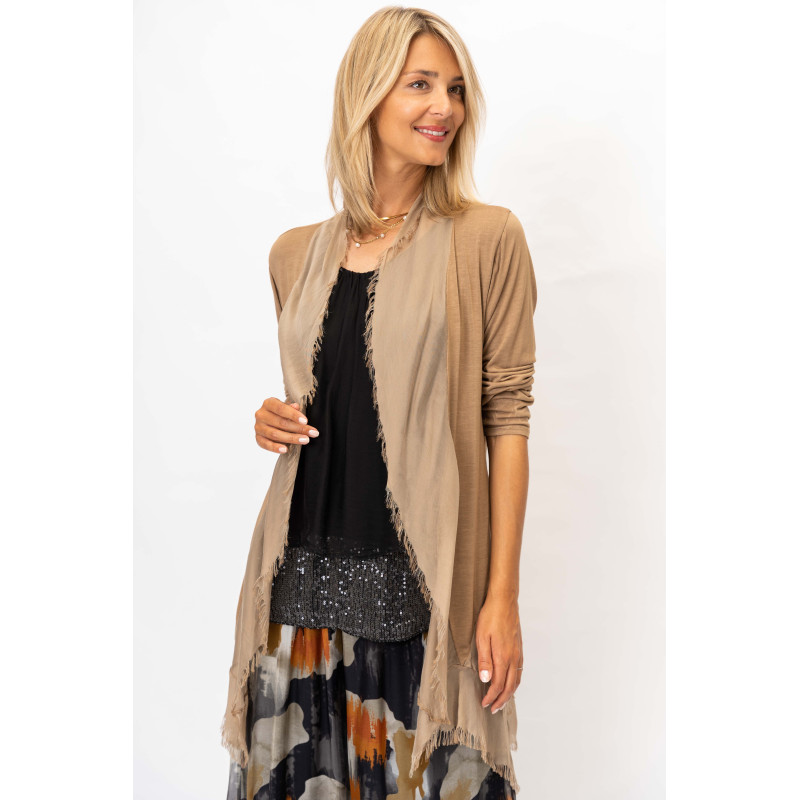 Silk Long Ruffle Jacket