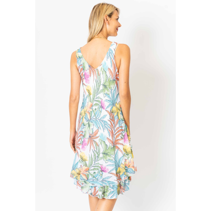 Tropical flower printed Dress