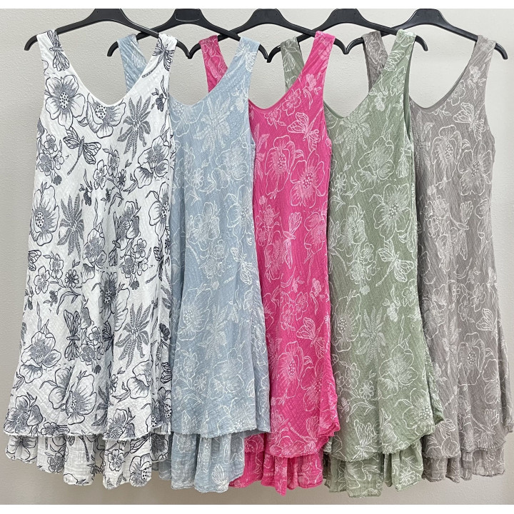 Sleeveless New Flower Print Dress