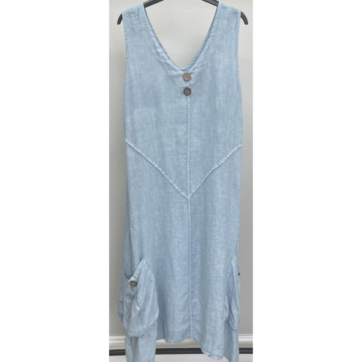 Dress asymmetric linen by Look Mode USA