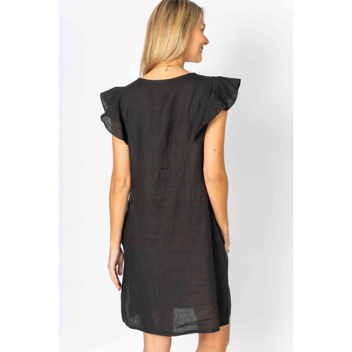 Solid linen dress with pockets