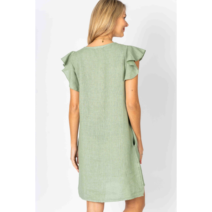 Solid linen dress with pockets