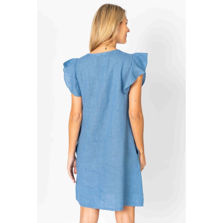 Solid linen dress with pockets