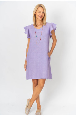 Solid linen dress with pockets