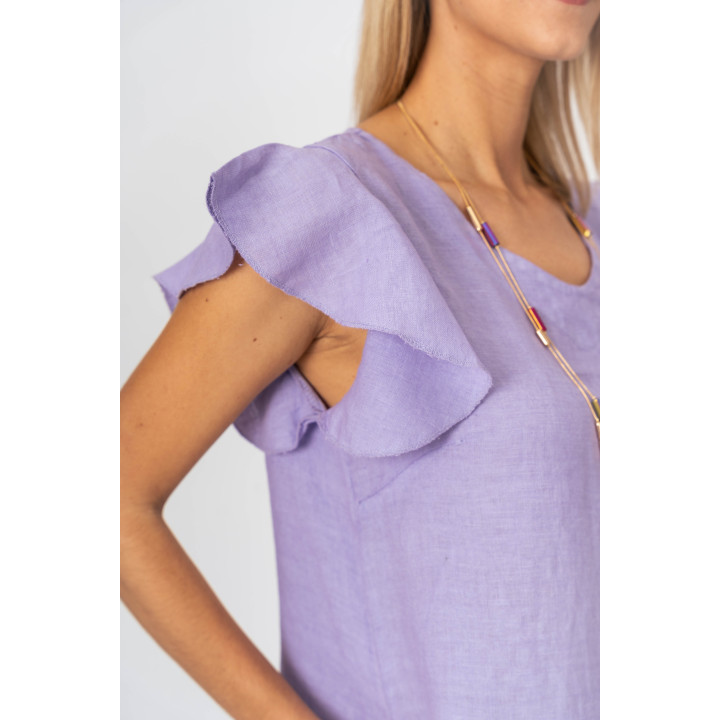 Solid linen dress with pockets
