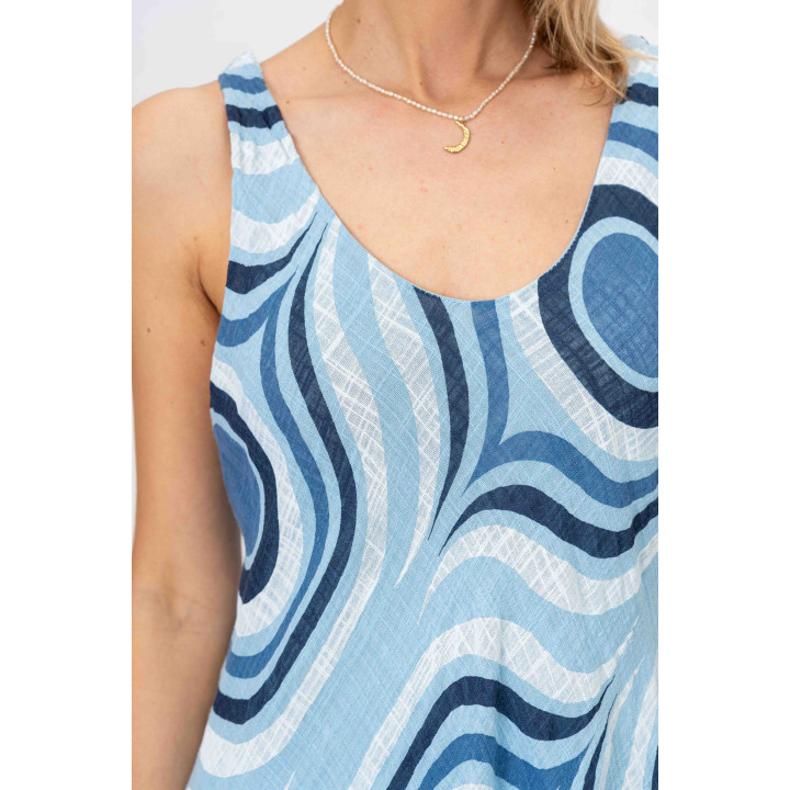 Sleeveless Circle Printed Dress