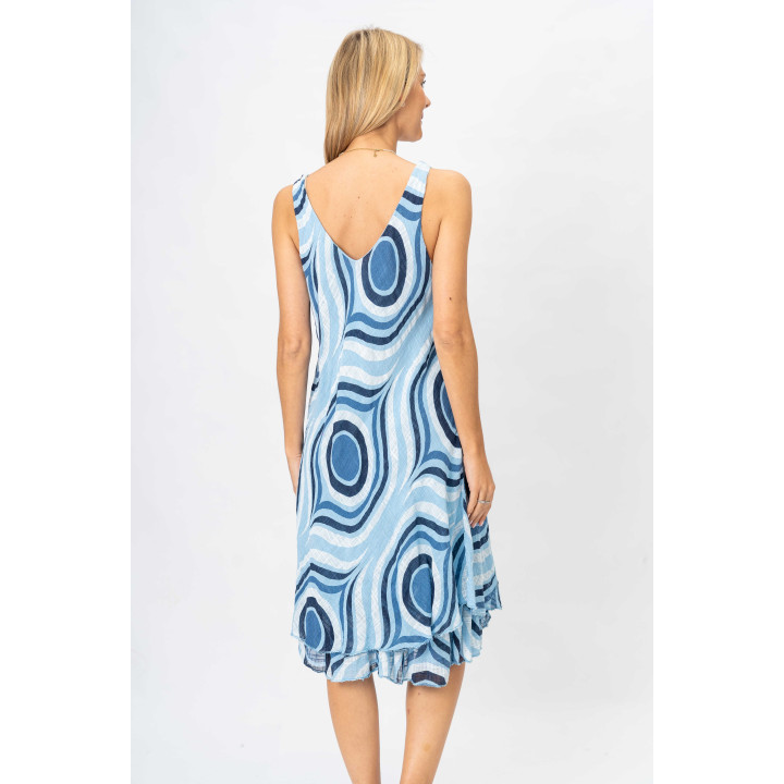 Sleeveless Circle Printed Dress