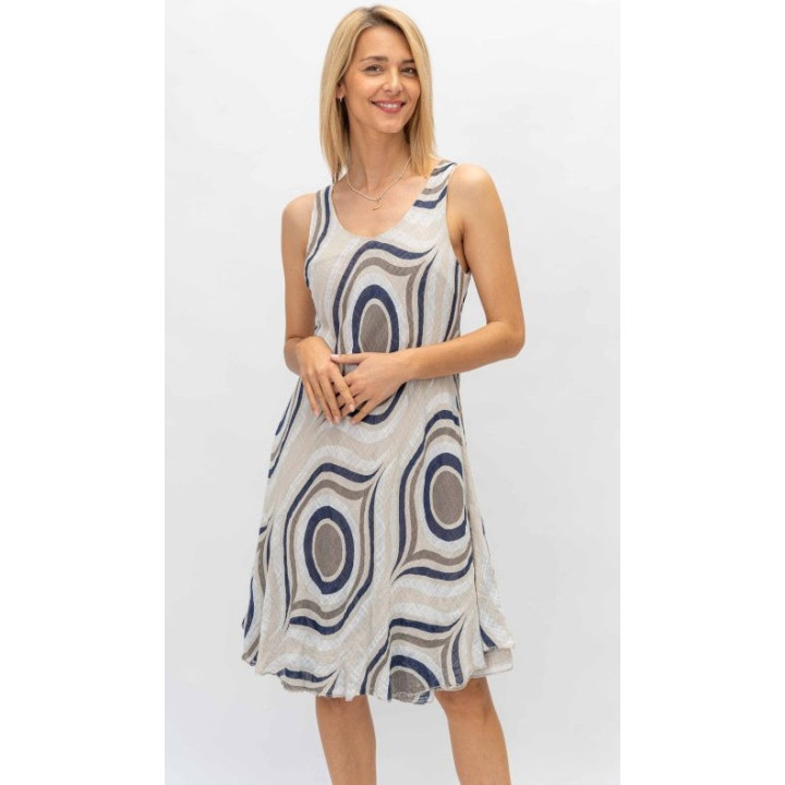 Sleeveless Circle Printed Dress