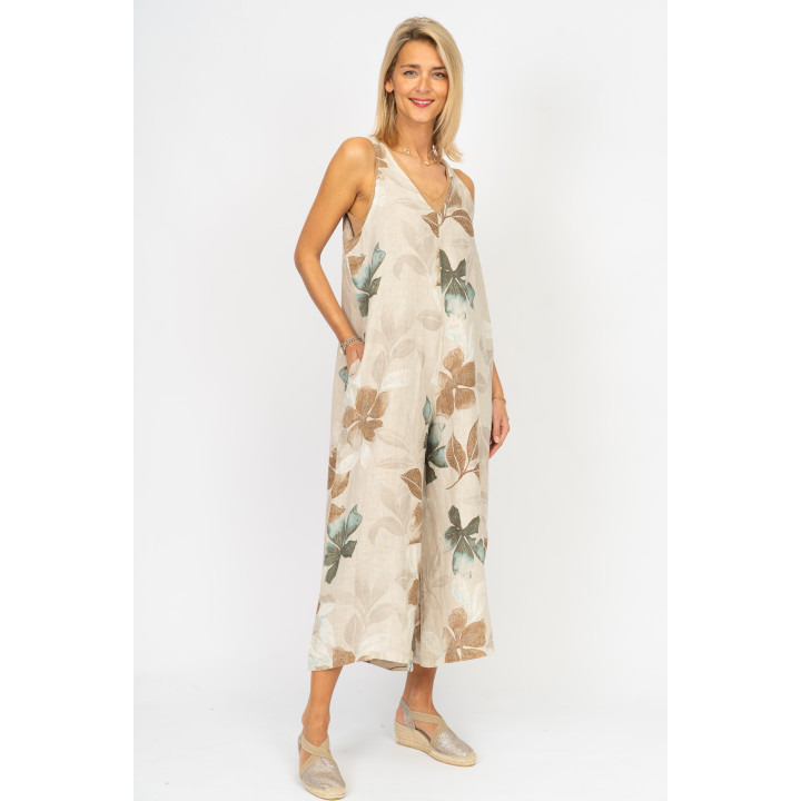 Printed Linen Romper