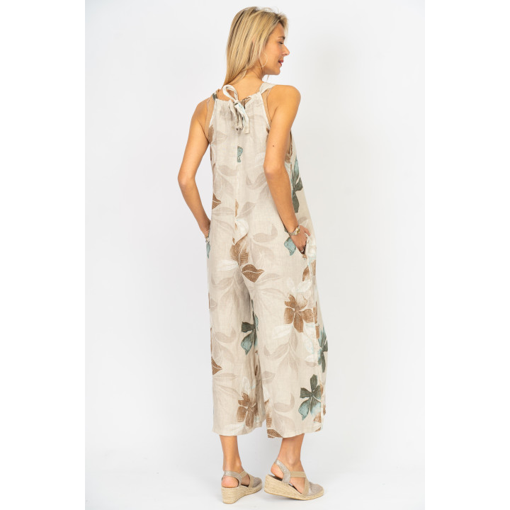 Printed Linen Romper