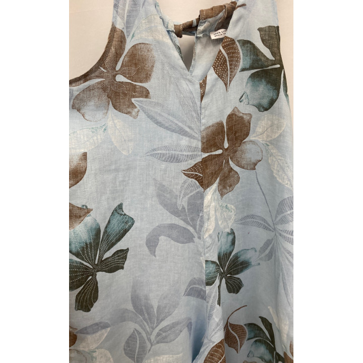 Printed Linen Romper