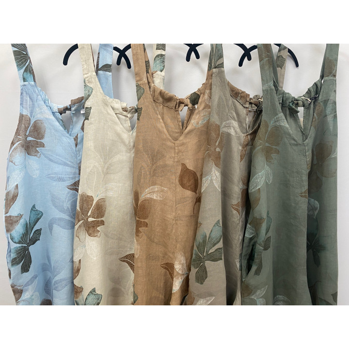 Printed Linen Romper