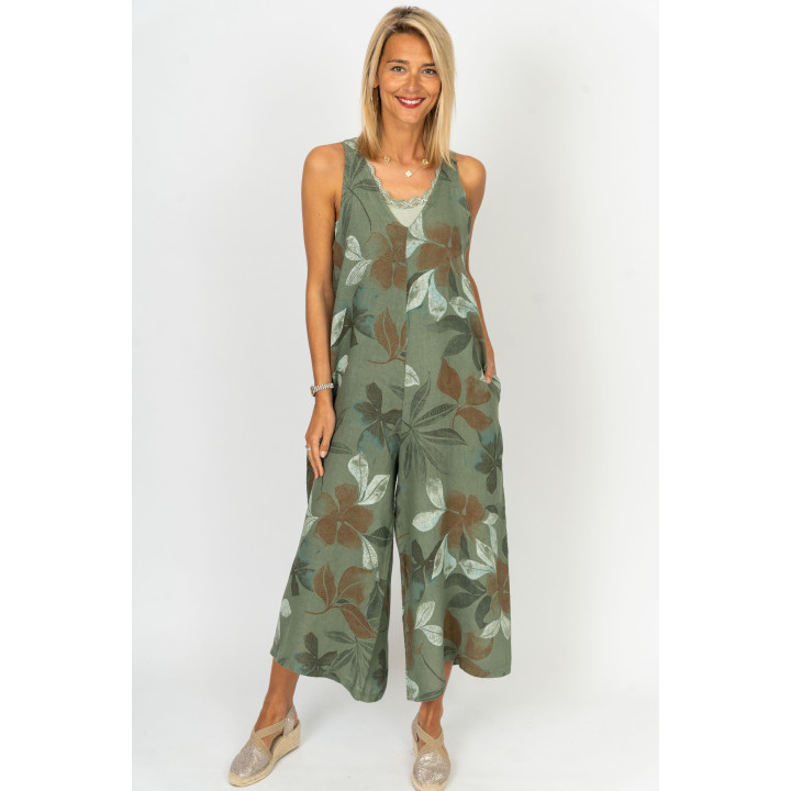 Printed Linen Romper