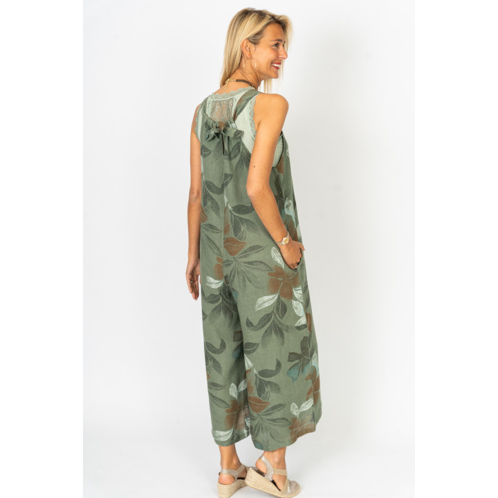 Printed Linen Romper