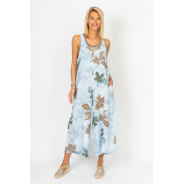 Printed Linen Romper
