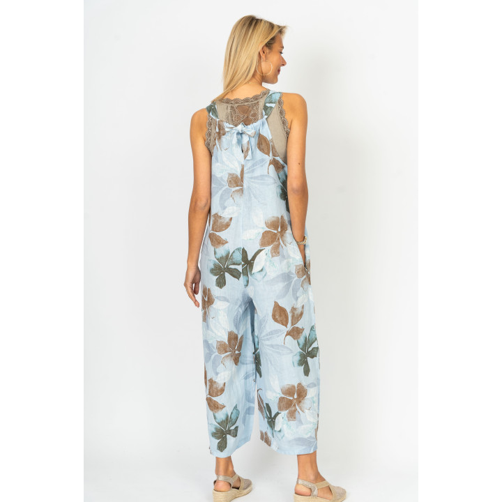 Printed Linen Romper