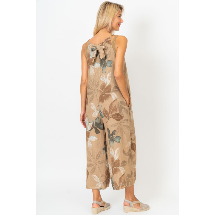 Printed Linen Romper