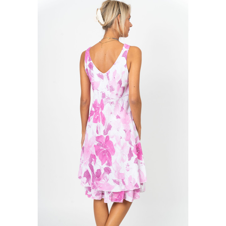 Sleeveless Floral Layered Dress