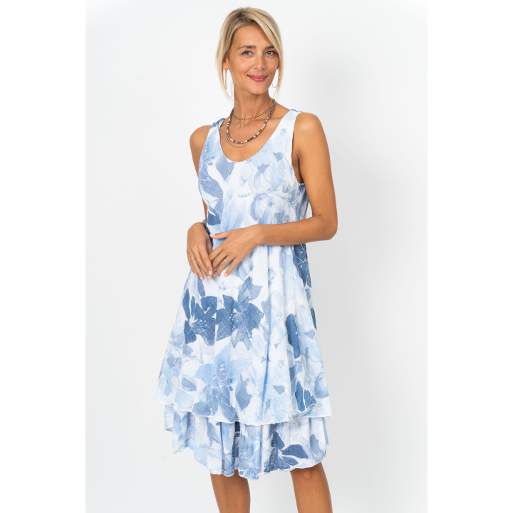 Sleeveless Floral Layered Dress