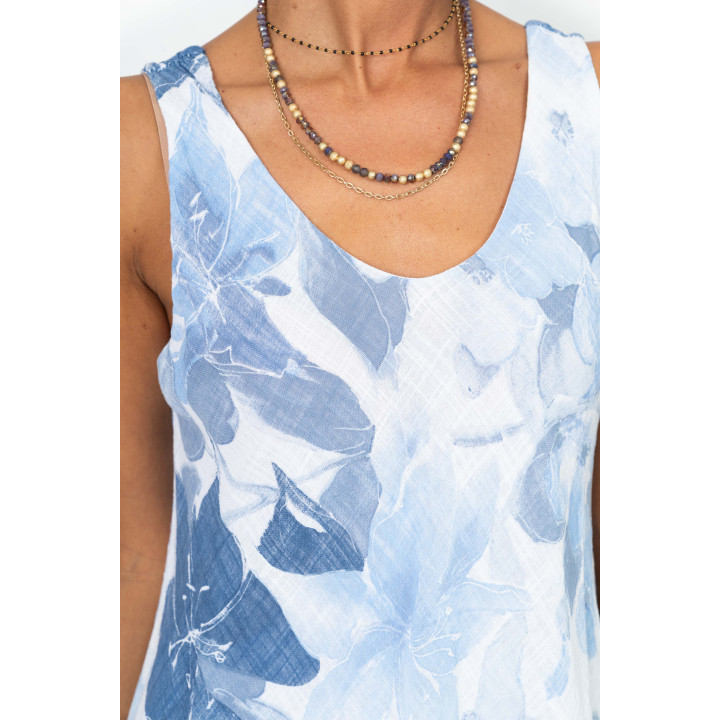 Sleeveless Floral Layered Dress