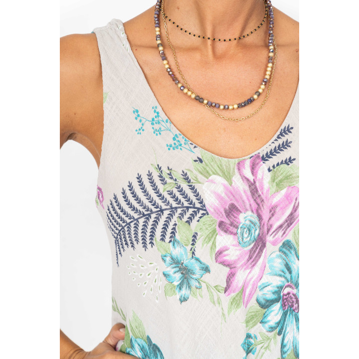 Sleeveless flower print Dress