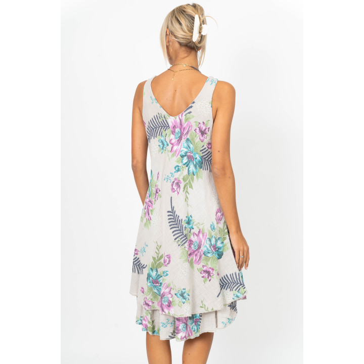 Sleeveless flower print Dress