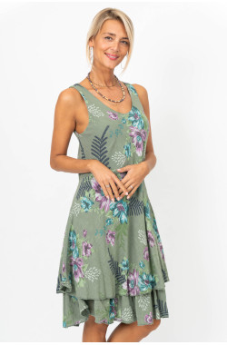 Sleeveless flower print Dress