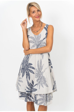 Palm Leaf Sleeveless Dress
