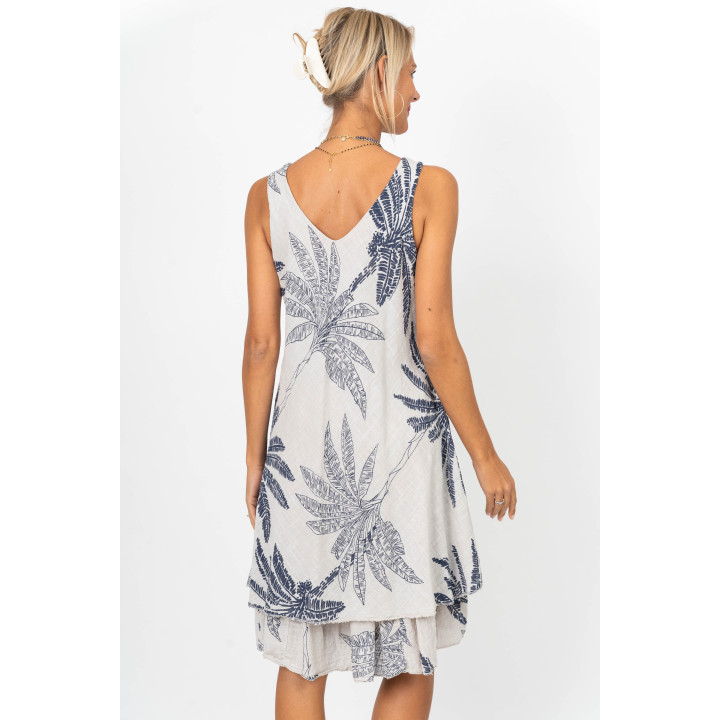 Palm Leaf Sleeveless Dress