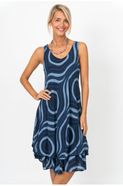 Sleeveless Circle Printed...