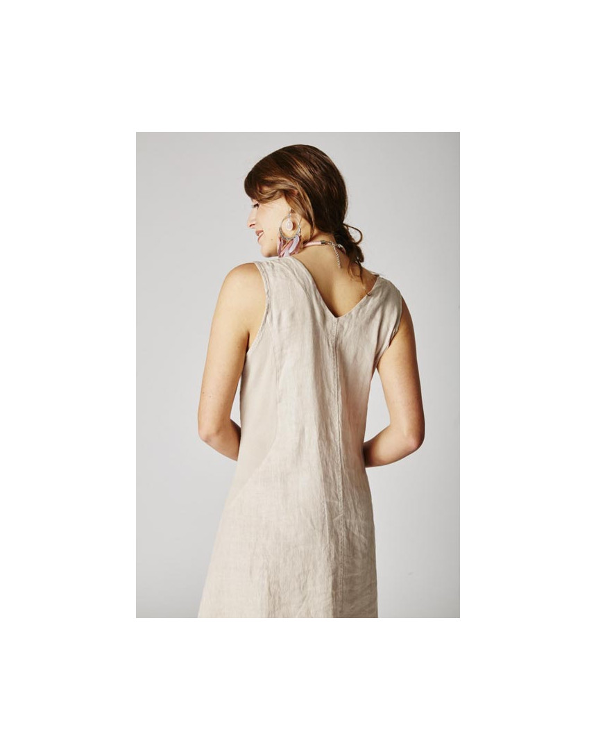 Dress asymmetric linen