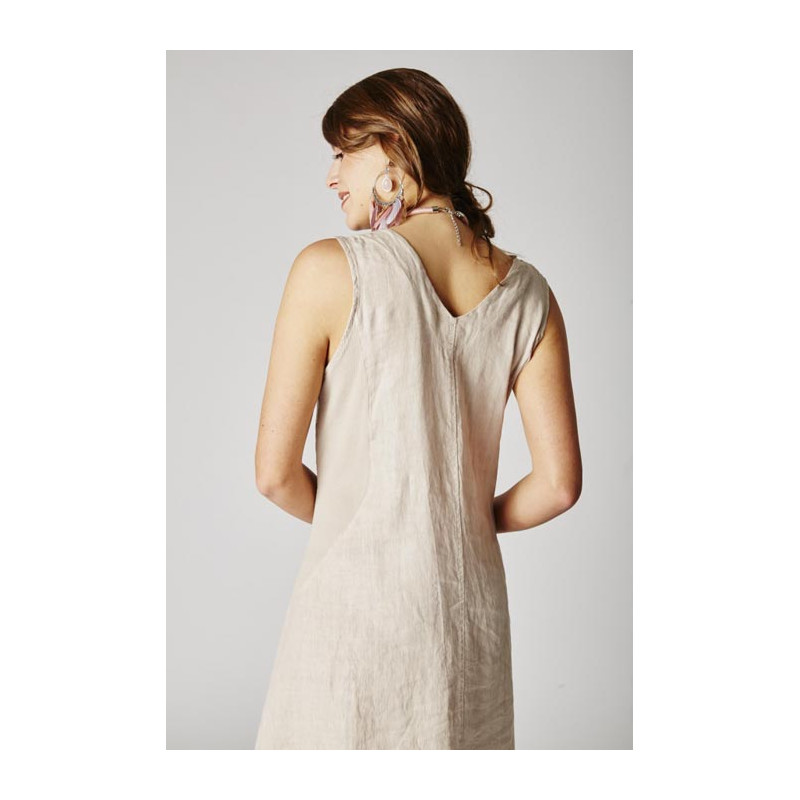 Dress asymmetric linen