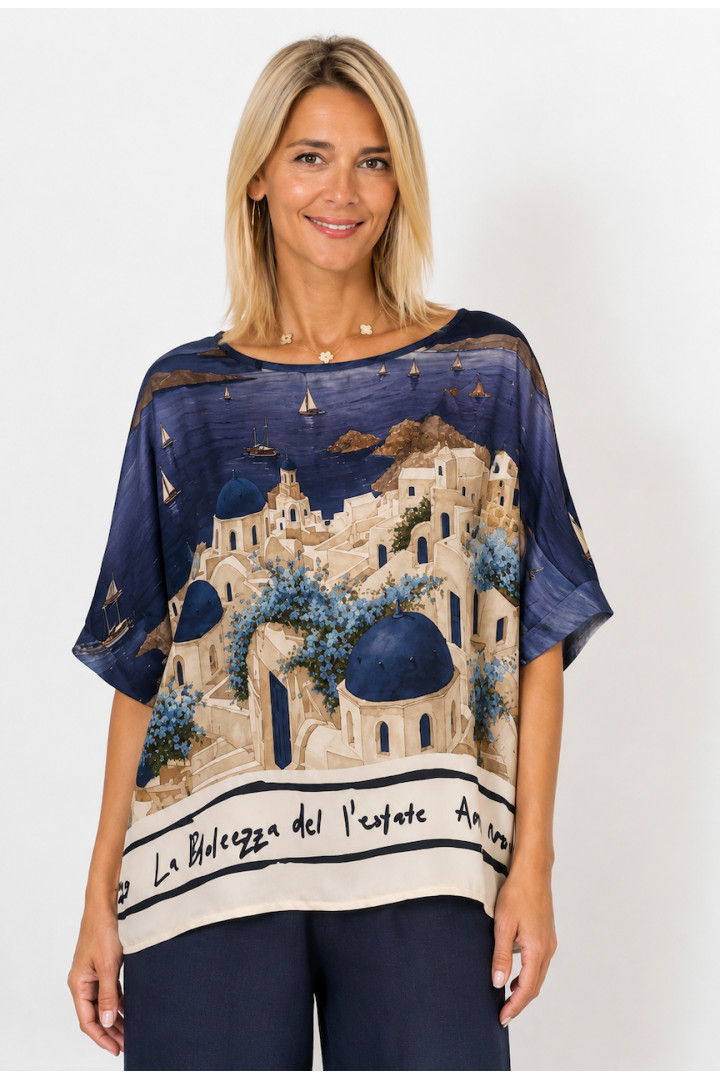 Italian Village Satin Top
