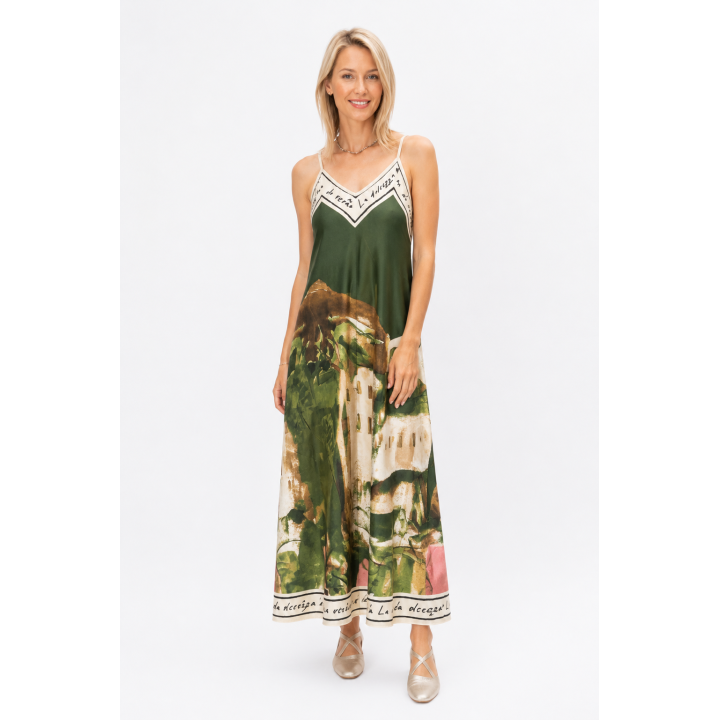Spag Strap Italian Village Dress