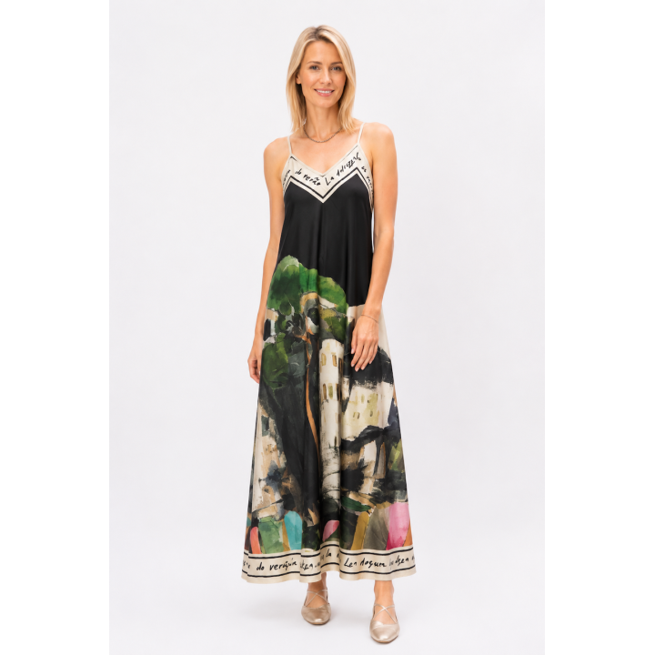 Spag Strap Italian Village Dress