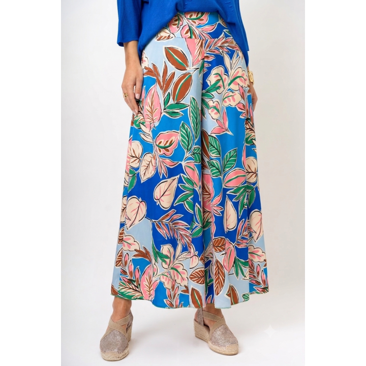 Hawaiian Print Satin Pant