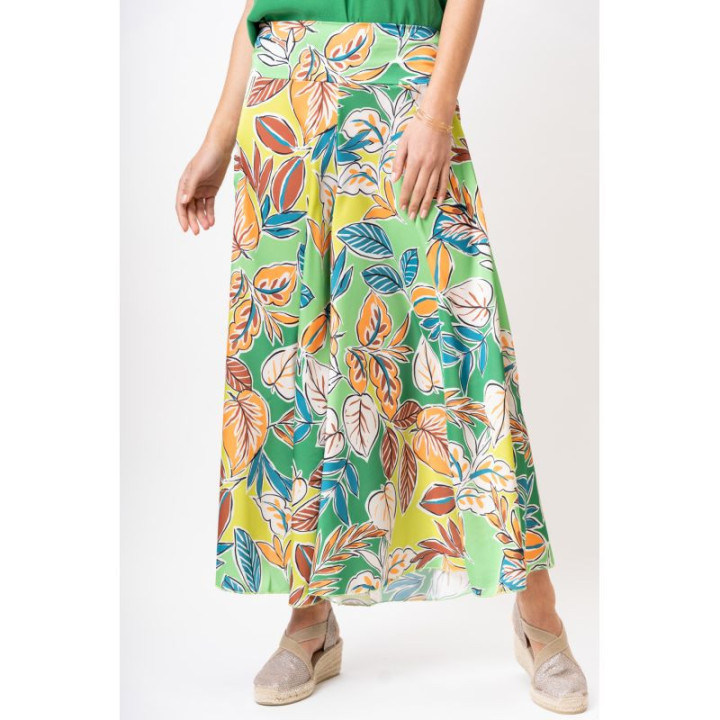 Hawaiian Print Satin Pant