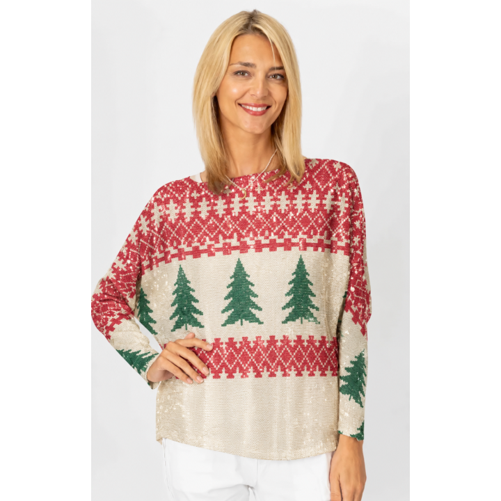 Vintage Christmas Batwing Sweater