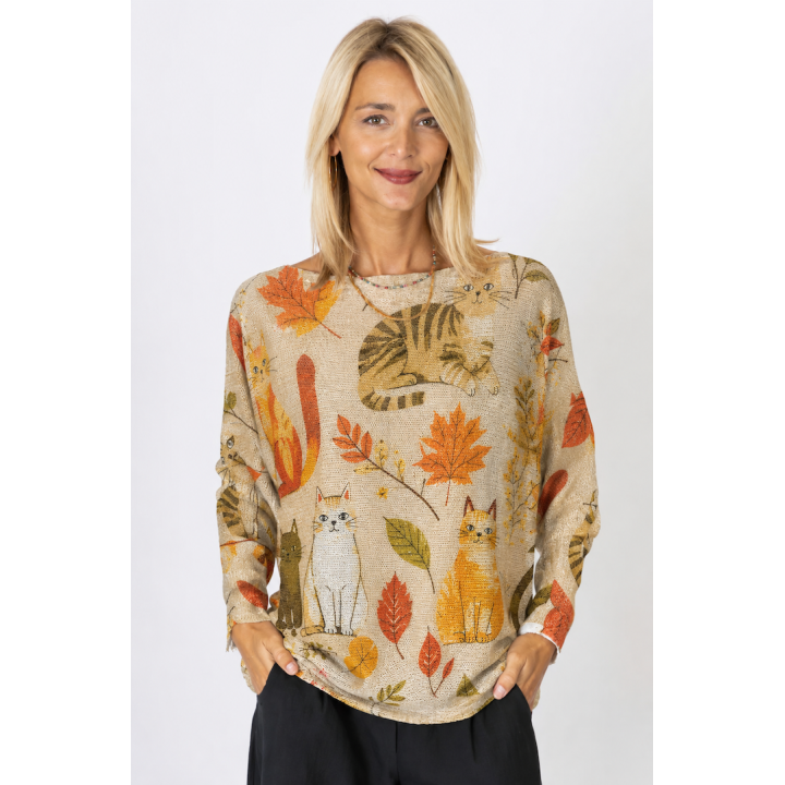 Autumn Whiskers Lurex Batwing Sweater