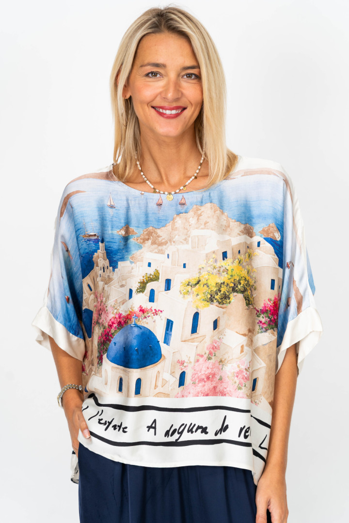 Italian Village Satin Top