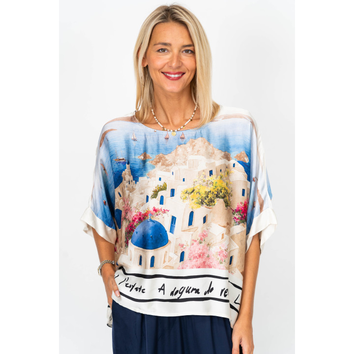 Italian Village Satin Top