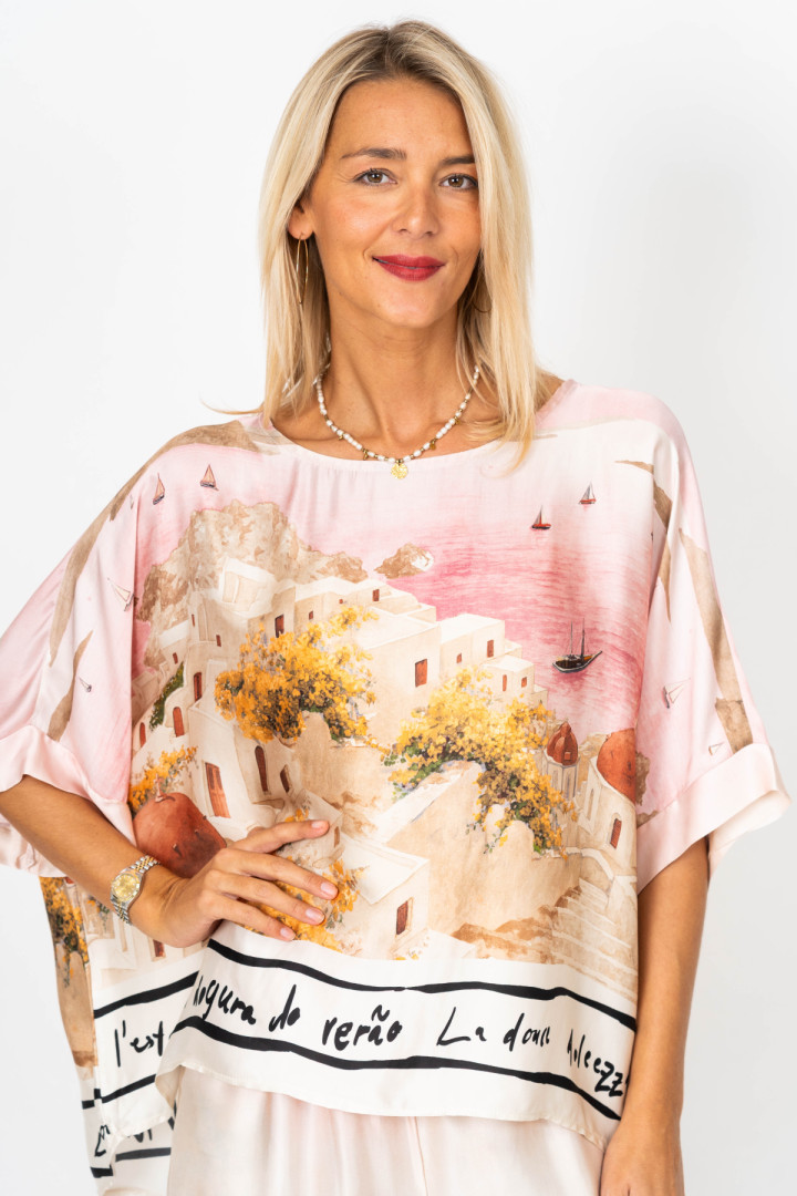 Italian Village Satin Top