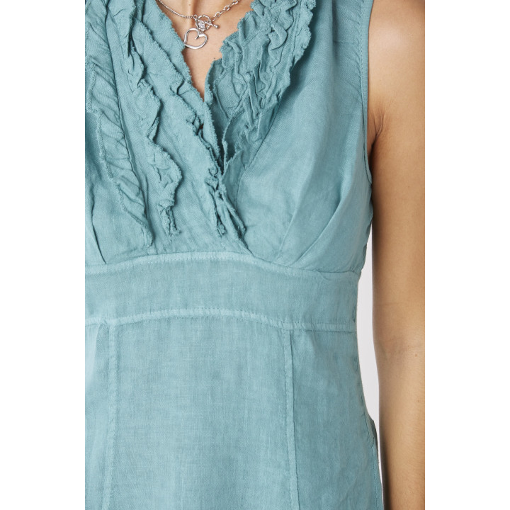 Short dress V-Line ruffles by Look Mode USA