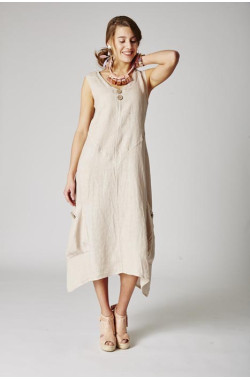 Dress asymmetric linen