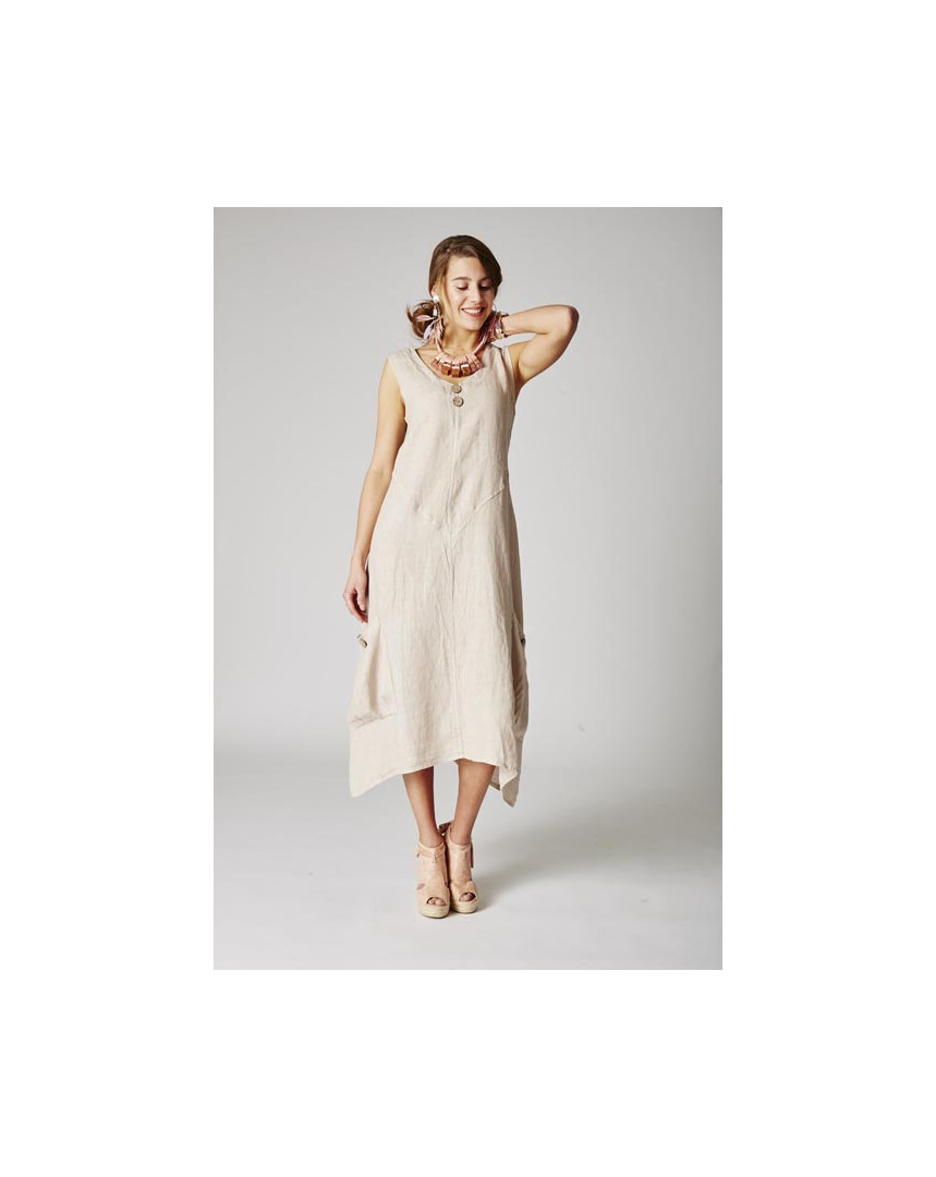 Dress asymmetric linen