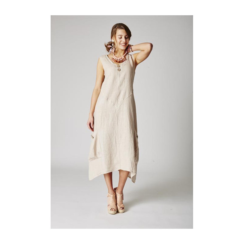 Dress asymmetric linen