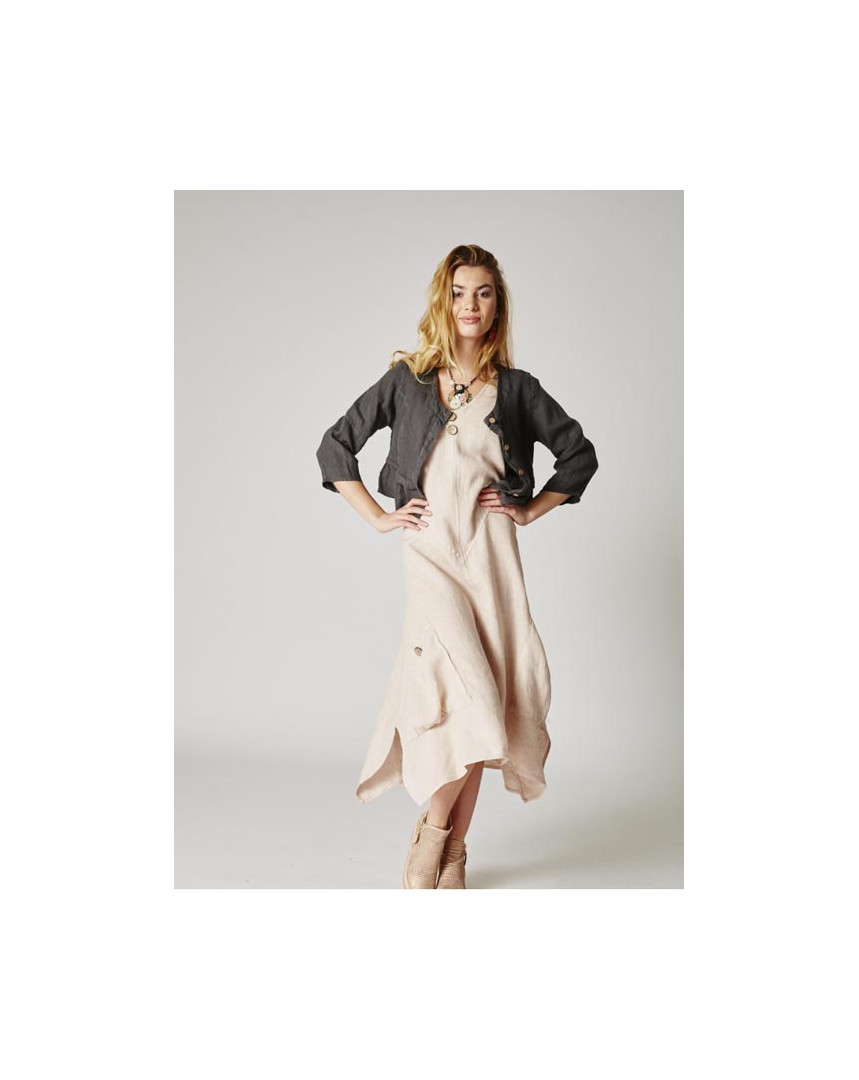 Dress asymmetric linen